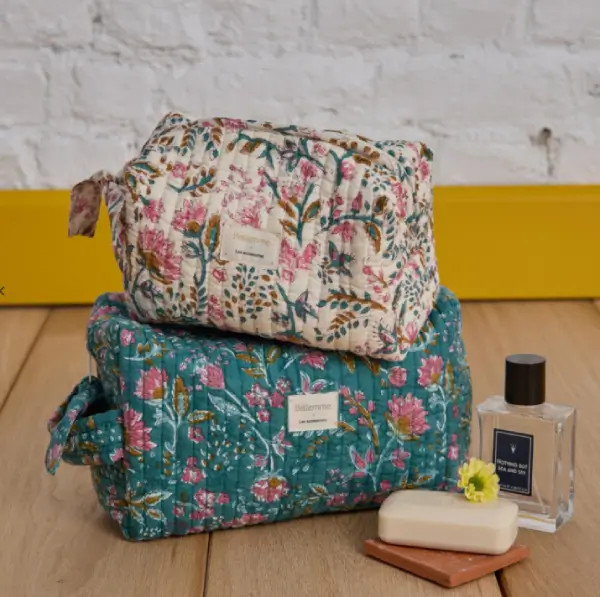 Trousse toilette ecole indienne tissu